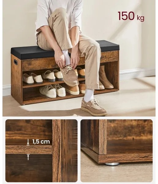 Botník VOREN hnedý/čierny