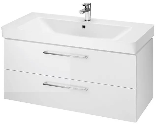 Cersanit Mille, sada závesnej skrinky a umývadla 100cm, biela lesklá, S801-330-DSM