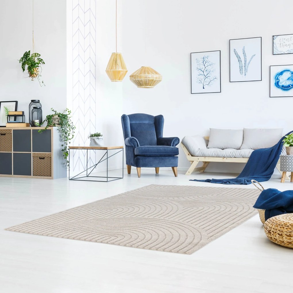 Kusový koberec Cocoon 59602-055, 200x290, biela, obývacia izba, Balta