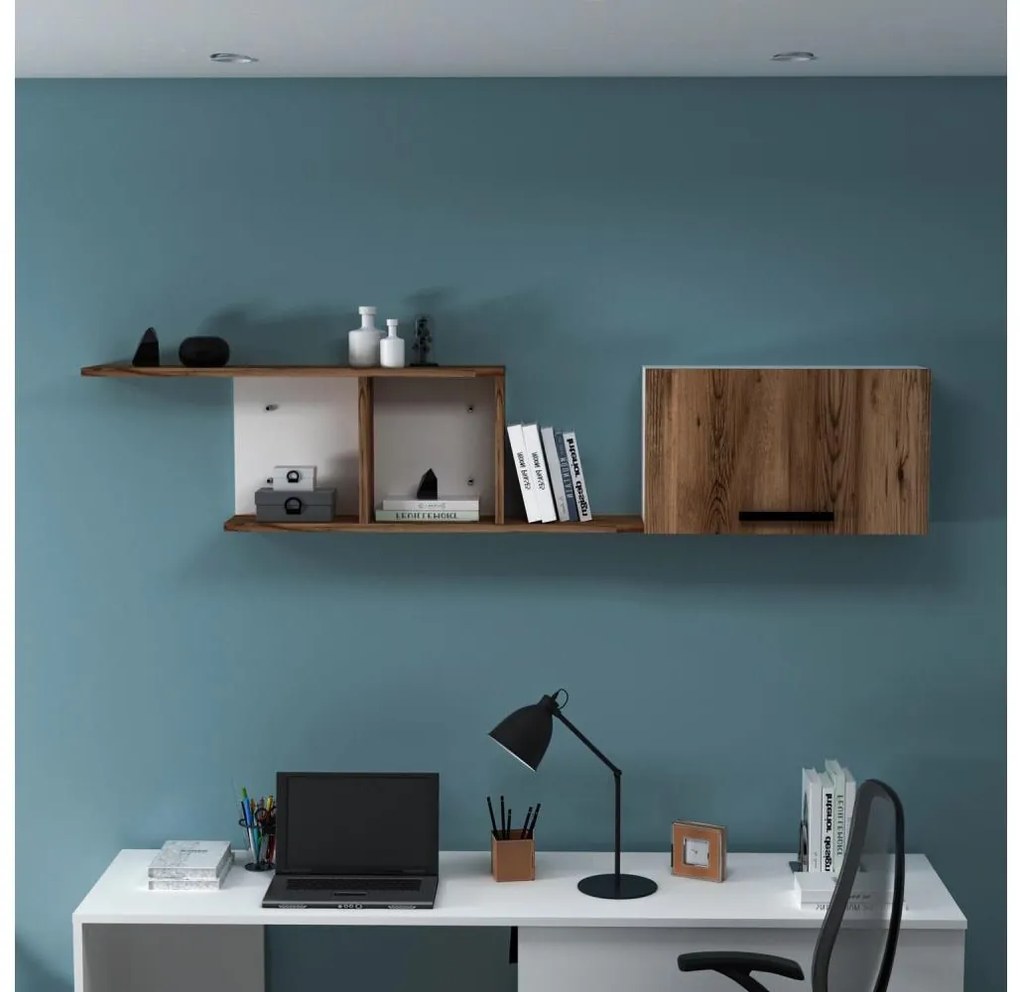 Nástenná polica NEWRA 35x150 cm hnedá