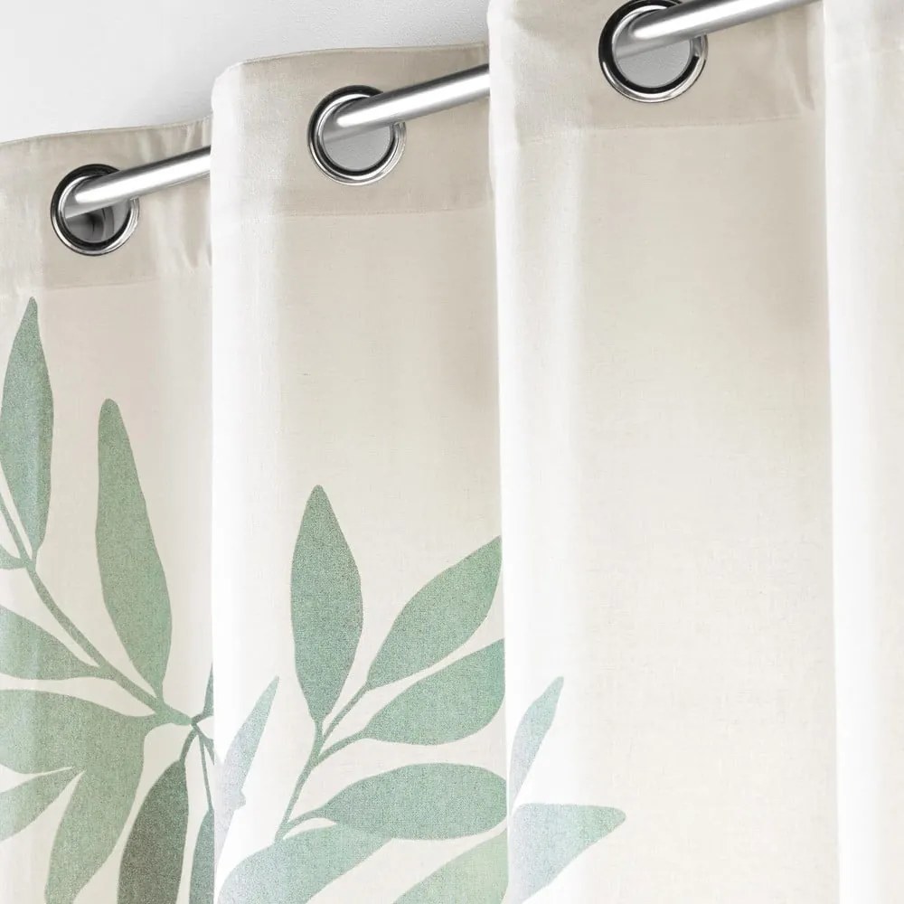 Bielo-zelený záves 140x260 cm Nymphea – douceur d'intérieur