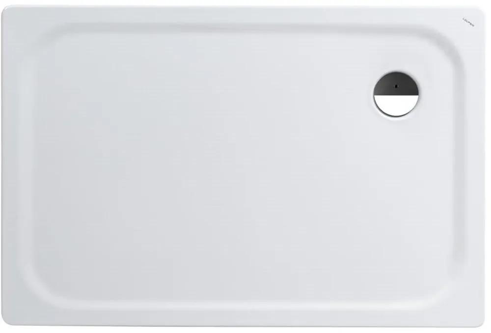 LAUFEN Platina obdĺžniková sprchová vanička zo smaltovanej ocele, odtok v rohu, 1200 x 800 x 25 mm, biela, s protišmykom, H2150056000401