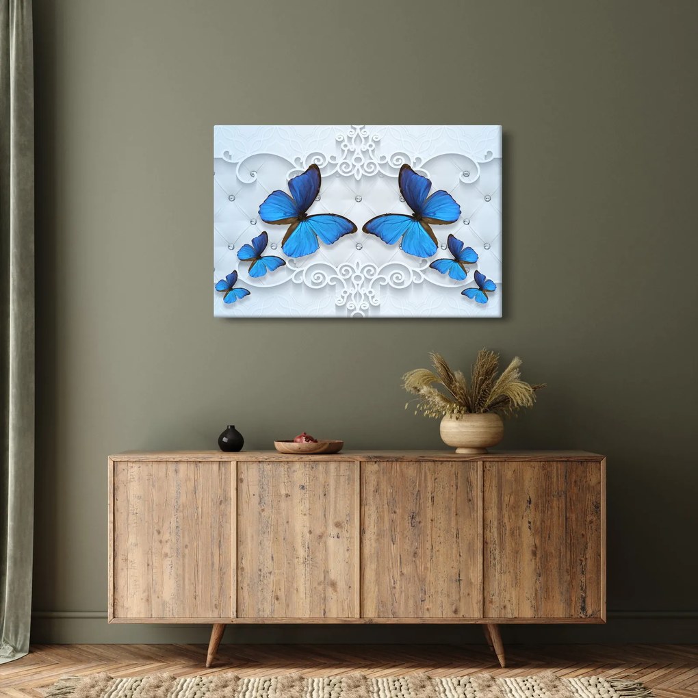 Obraz - Modré motýle (90x60 cm)