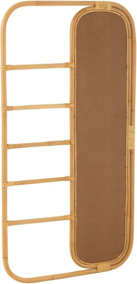 Prírodné ratanové zrkadlo s rebríkom Ellen Rattan Natural - 80*3*152cm