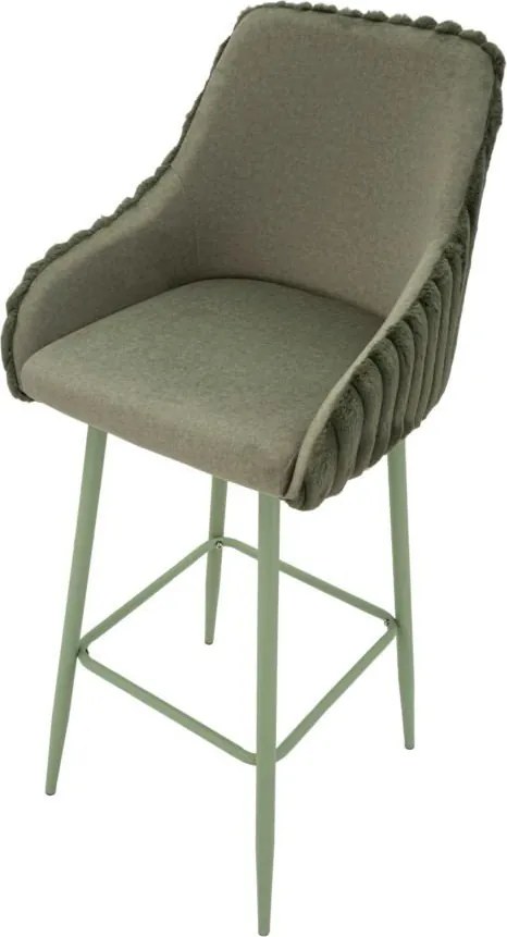 Zelené čalúnené barové stoličky v súprave 2 ks s podrúčkami (výška sedadla 78 cm) Alaska – Mauro Ferretti