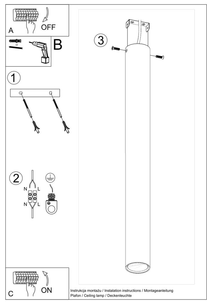 Stropné svietidlo Lagos, 1x čierne kovové tienidlo, (60 cm)