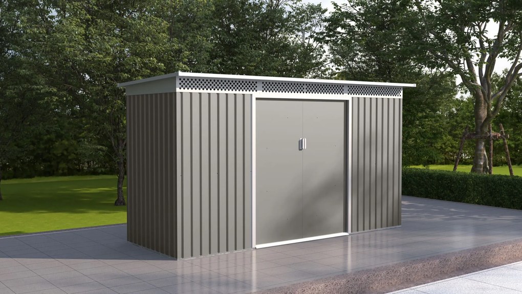 Záhradný domček G21 GRAH 483 - 340 x 142 cm, metalický šedý