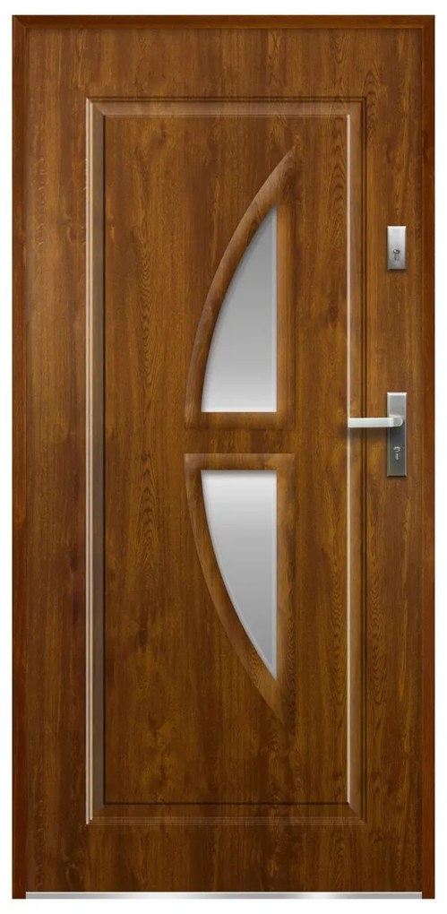 Vchodové dvere Kronos, 80 L, 900 × 2070 mm, oceľ, ľavé, dub zlatý