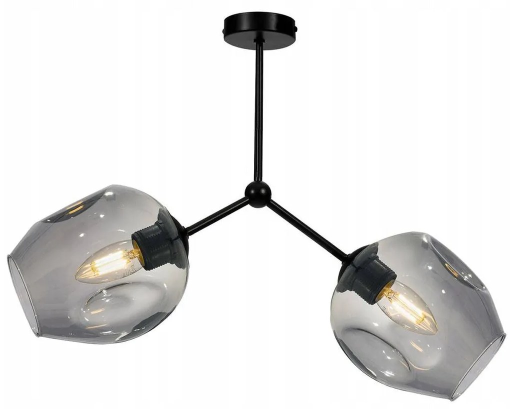 Stropné svietidlo Praga Dna, 2x sklenené tienidlo (mix 3 farieb)