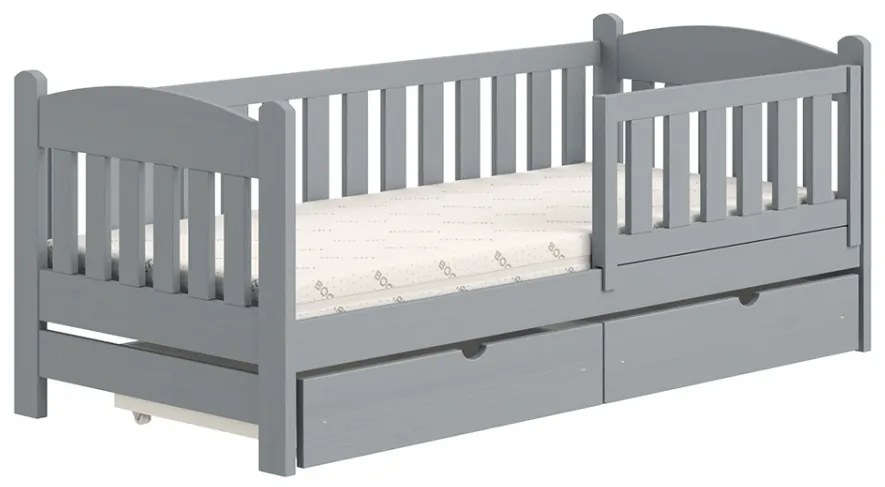 Detská posteľ drevená Alvins DP 002 - šedý, 90x200
