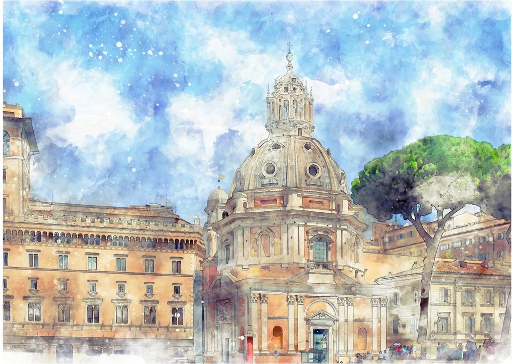 Obraz - Kostol Santa Maria di Loreto, Rím, Taliansko (70x50 cm)