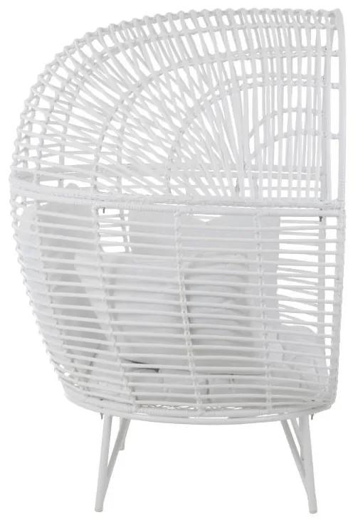 Biele ratanové záhradné kreslo Lounge White Oval - 117*110*151 cm