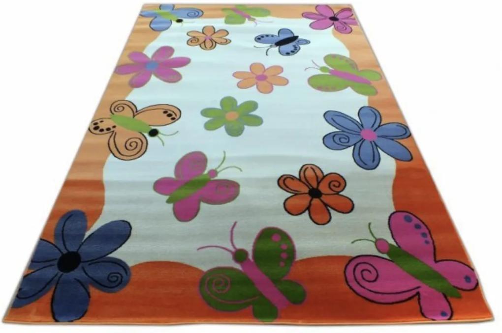 DY Detský koberec motýle 03 200x300 - výpredaj Motív: Motýle oranžové |  BIANO