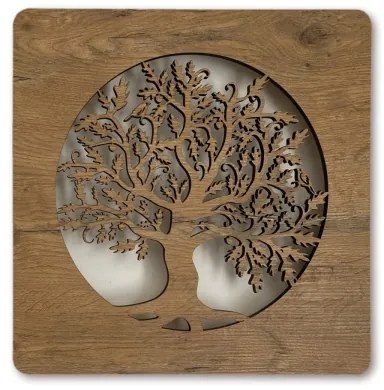 Li-Go 5275/DUB2 - LED nástenná dekorácia LED/10W/5V 20000 mAh 42x42 cm dub + DO