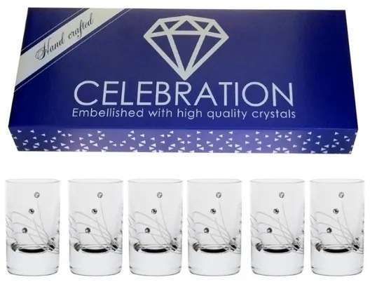 Celebration crystals Poháre na panáky Crystals Classic 30 ml 6 ks