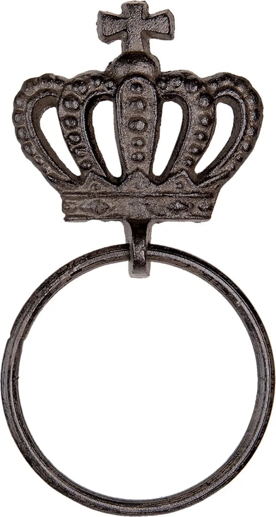 Hnedo čierny liatinový nástenný vešiak na utierky / uteráky - 13 * 4 * 15 cm