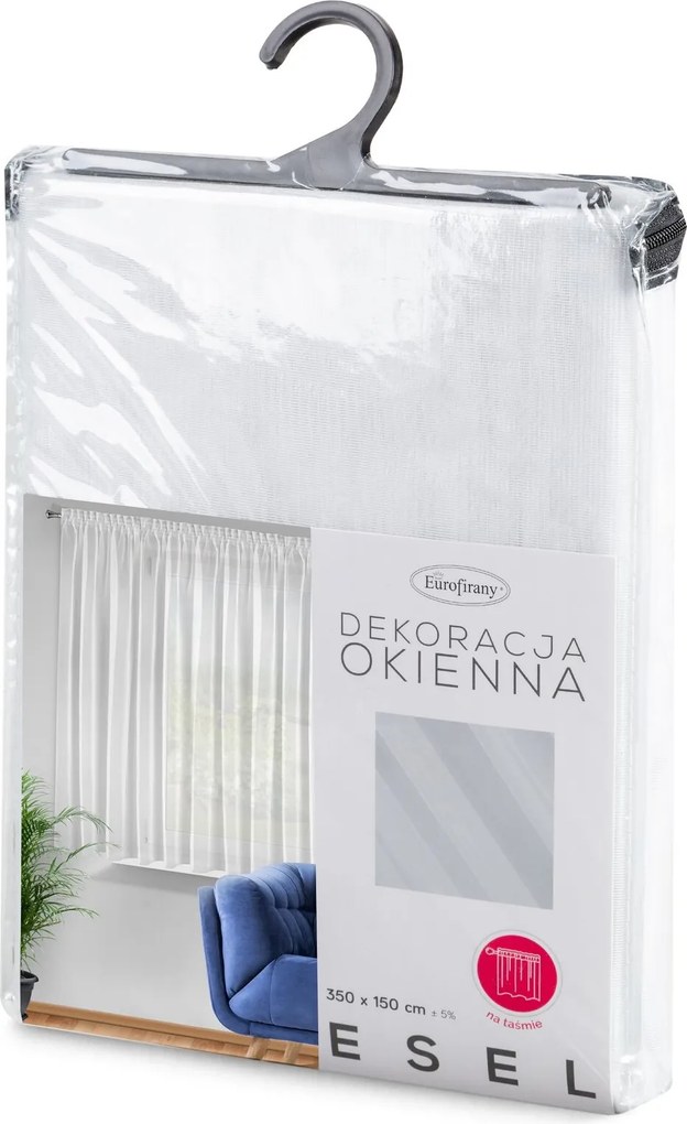 ZÁCLONA NA PÁSKE ESEL 350X150 CM BIELA
