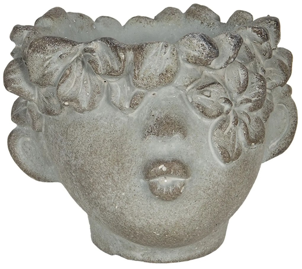 Svietnik v tvare hlavy s kvetinami Tete - 12 * 10 * 9 cm