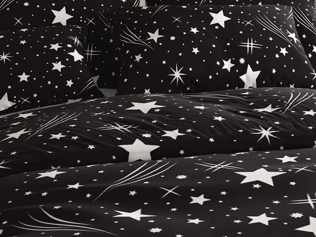 Obliečky z mikrovlákna NIGHT SKY čierne Rozmer obliečky: 70 x 90 cm | 140 x 200 cm