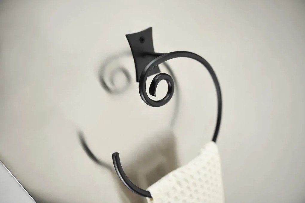 Sapho Sapho, REBECCA držiak uterákov otvorený, čierna, CC006