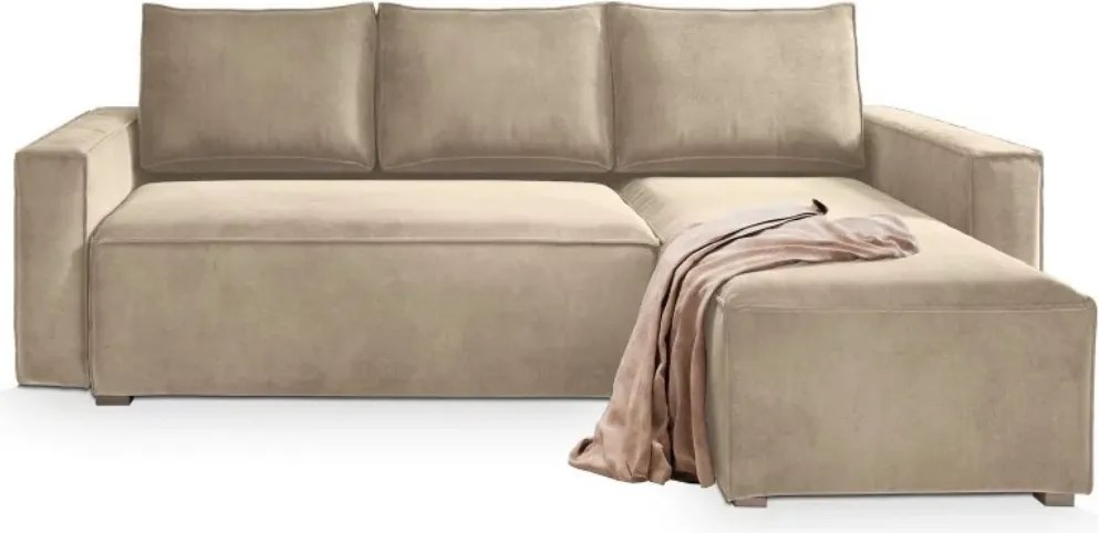 AKCIA Béžová rozkladacia rohová pohovka CAVELO, obojstranná II. akosť