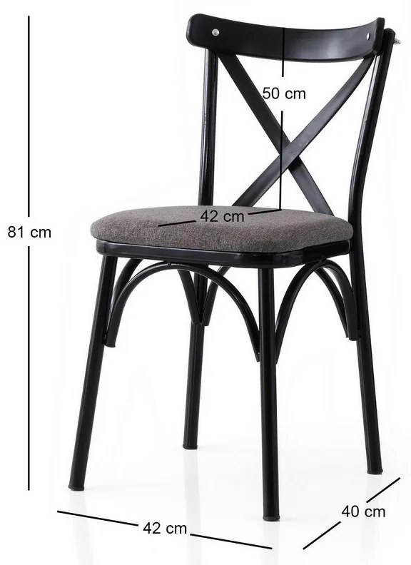 Súprava jedálenských stoličiek Ekol Grey and Black, 2 ks