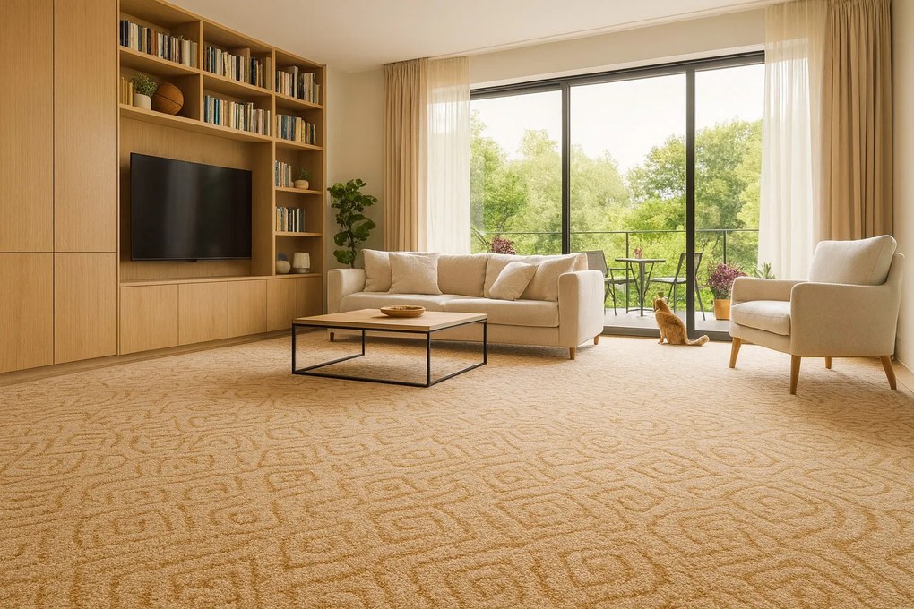 ITC, Koberec metráž Bella Marbella 31, na mieru, šíře 3m,4m,5m, béžová, filc, obývacia izba