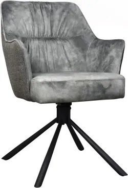Otočná jedálenská stolička Axel, stredne šedá zamatová látka/tkanina%
