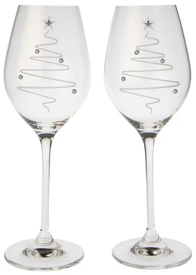 Celebration crystals Poháre na víno CRYSTALS CHRISTMAS 360 ml, 2 ks