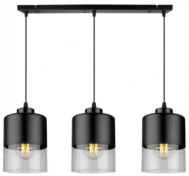 Moderná kovová sklenená závesná lampa