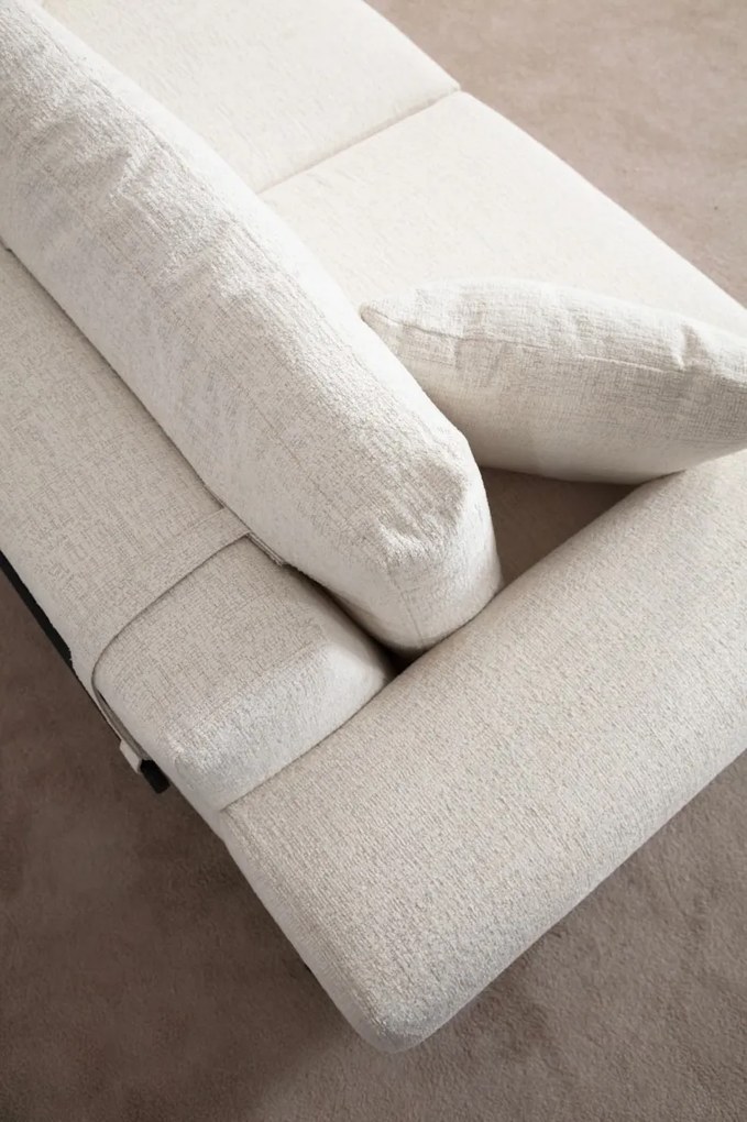 Trojmiestna pohovka Eti 220 cm biela/dub prírodný