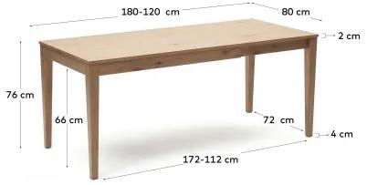 YAIN rozkladací jedálenský stôl 120 x 80 cm