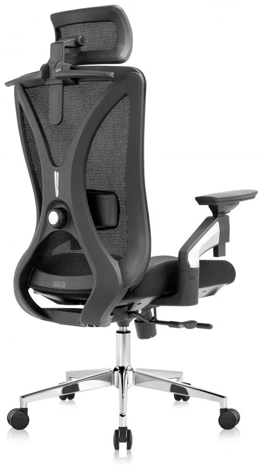 Kancelárska ergonomická stolička Neoseat STEVEN — sieť / látka, čierna, nosnosť 150 kg