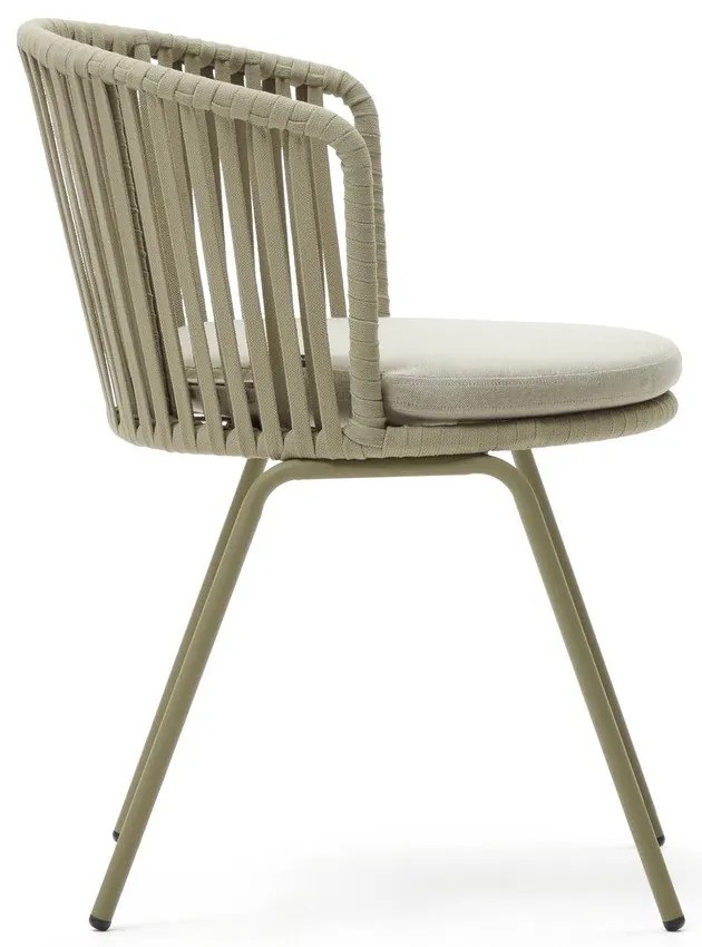 Béžová kovová záhradná stolička Saconca - Kave Home