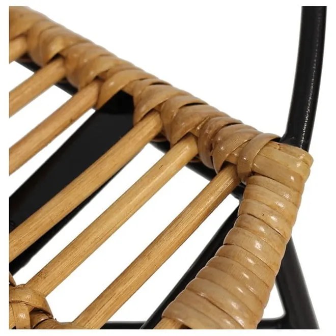 Súprava 2 ratanových jedálenských stoličiek Carla a čierneho stola Strong - Bonami Essentials