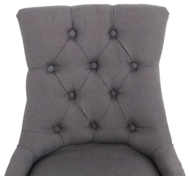 Jedálenská stolička Aberdeen - látka, drevené nohy antik tmavé - Tmavo sivá