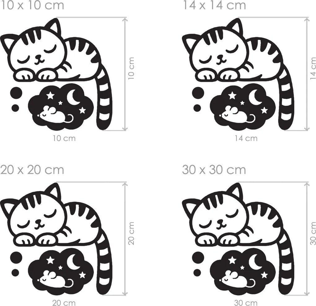 Mačka na vypínač nálepka na stenu 10 × 10 cm