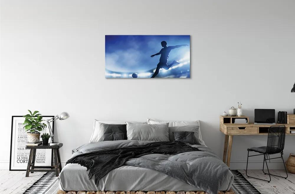 Obraz canvas Modré svetlo muž 125x50 cm