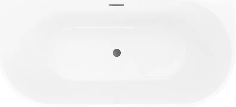 Mexen Oris, voľne stojaca ryhovaná vaňa 150 x 75 cm, biela-šedá, grafitový prepad, 52871507562-95