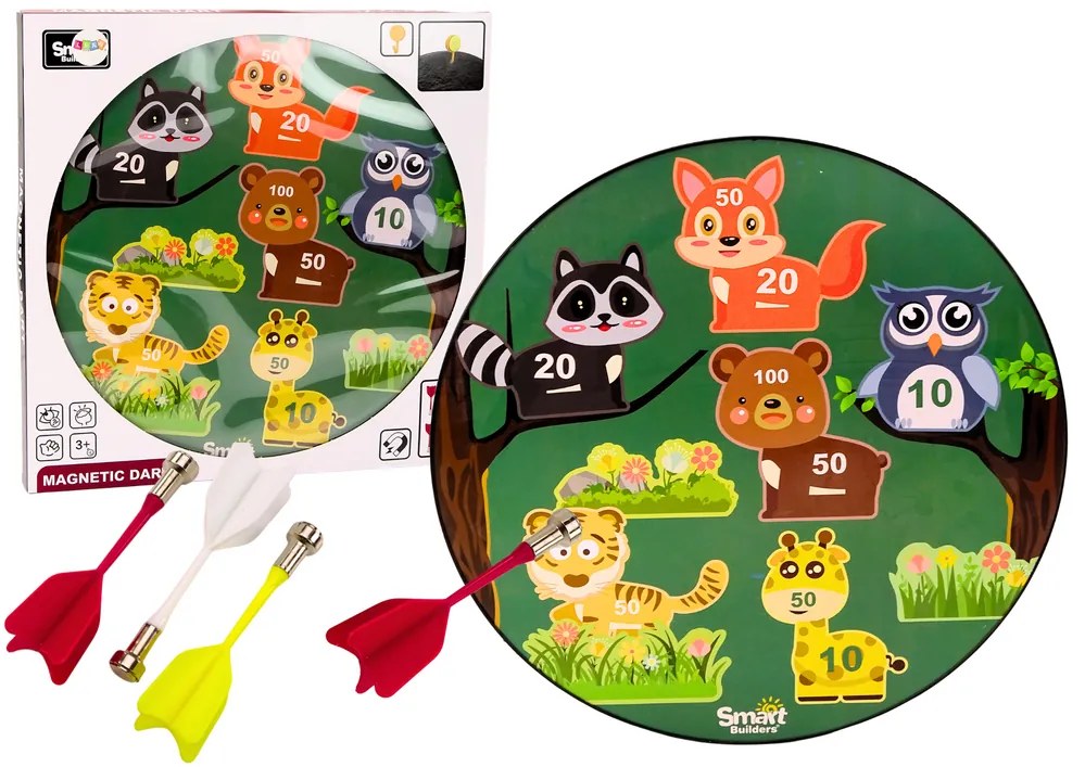 LEAN TOYS Arkádová šípková magnetická hra - zvieratká