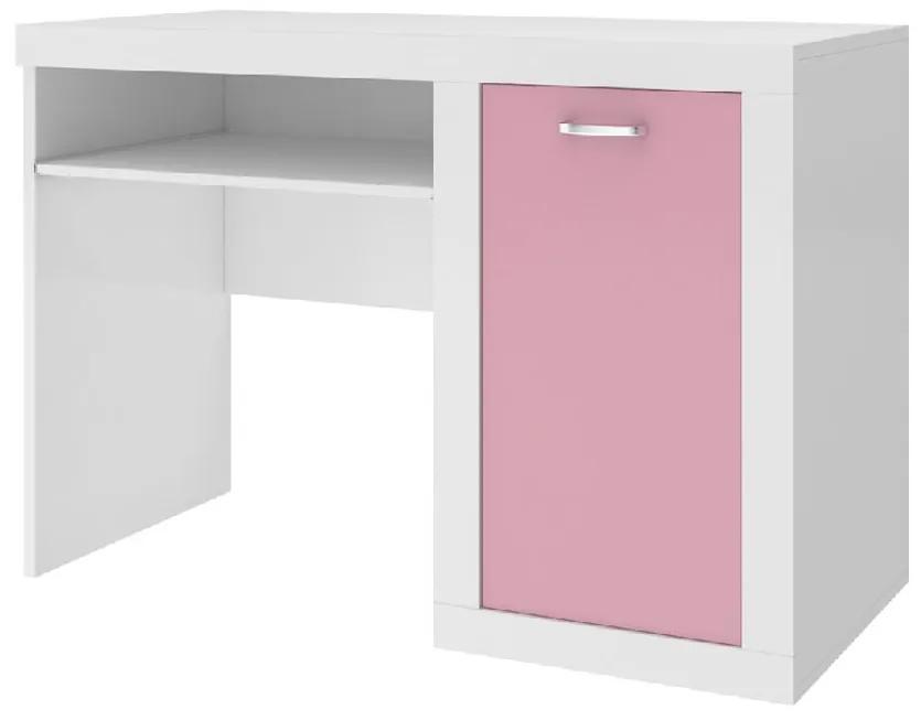 Detský písací stôl JAKUB, color, biely/růžový