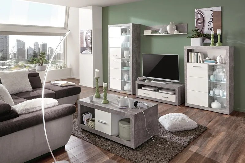 Obývacia stena Stone, s osvetlením