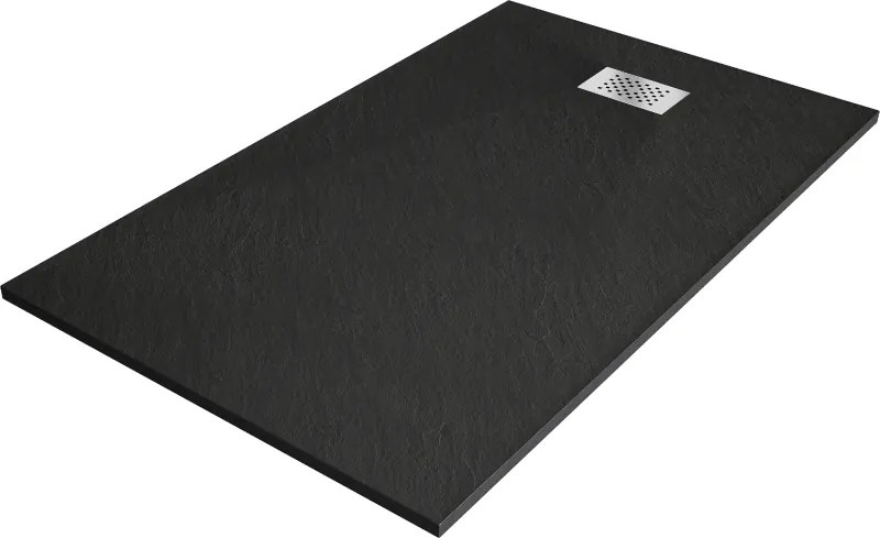 Mexen Hugo obdĺžnikový sprchový žľab SMC 160 x 90 cm, čierny, nerezová maska - 42709016-X