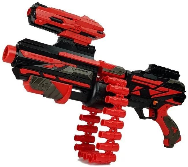 LEAN TOYS Pištoľ na penové náboje so zameriavačom červeno-čierny