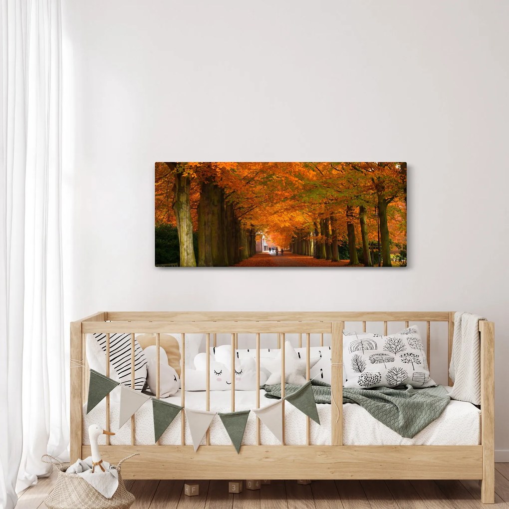 Obraz - Jeseň Alej stromov (120x50 cm)