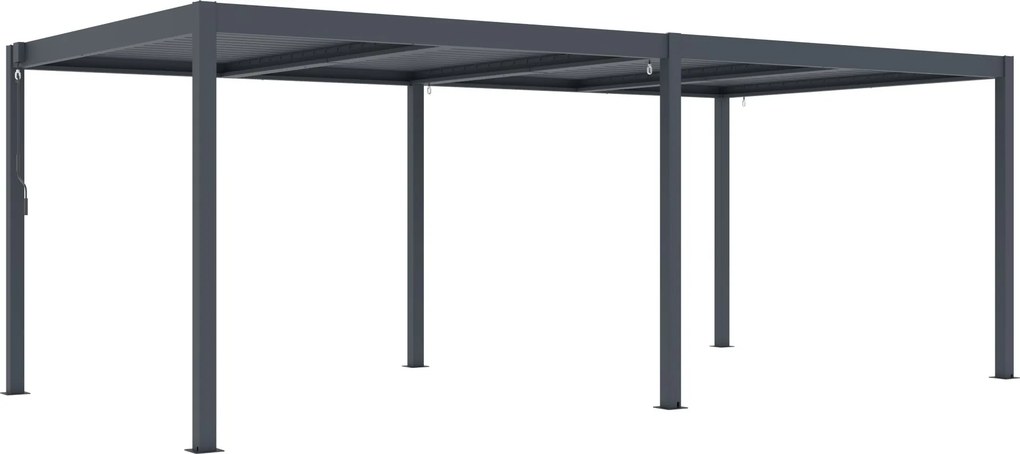 Hliníková bioklimatická pergola s lamelami BestBerg BBP-18G / 600 × 304 × 218 cm / sivá