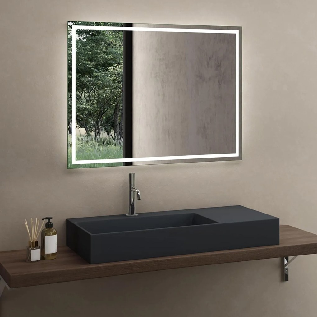 Rea Archi, umývadlo na dosku z konglomerátu 750x430x140 mm, ľavá verzia, šedá matná, REA-U4303