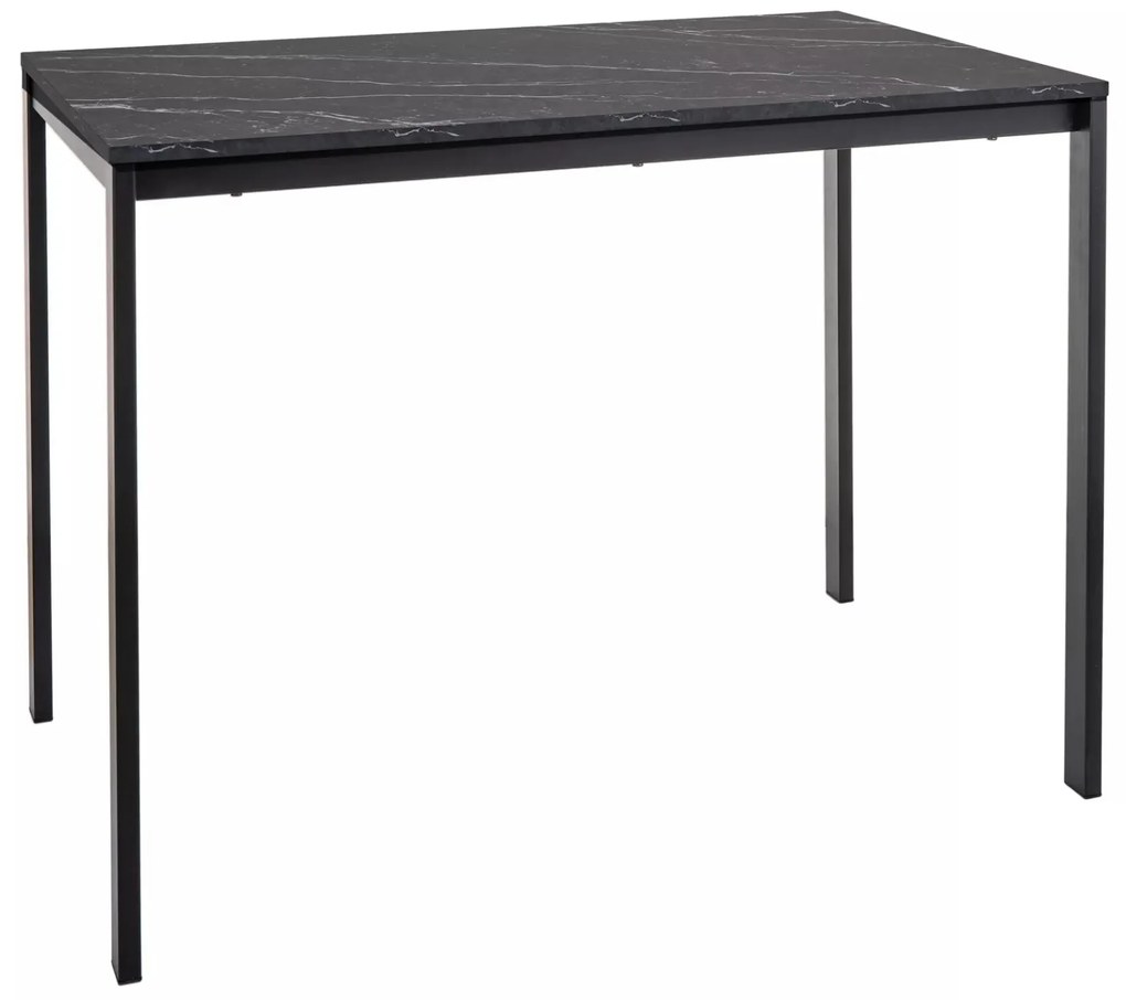 Čierny jedálenský stôl RAMOD 100x60 cm, mramorový dekor