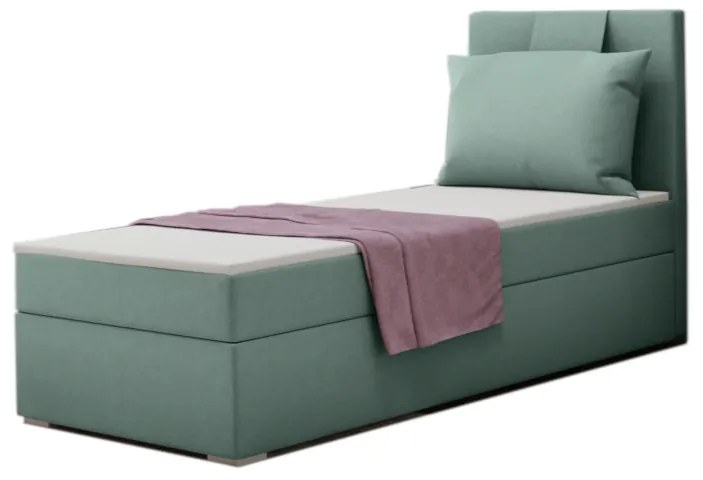 Čalúnená posteľ boxspring AMANDA + topper, 80x200, soro 34, ľavá