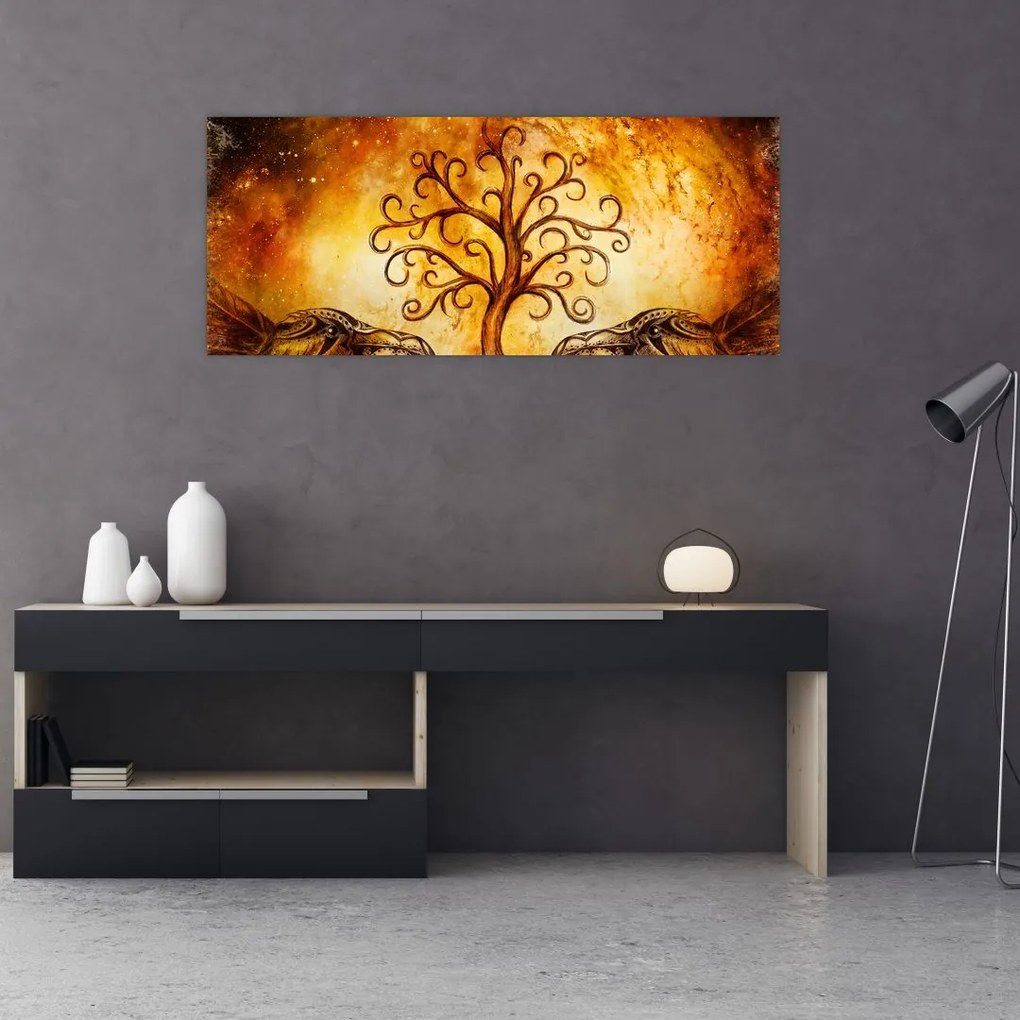 Prírodný abstraktný obraz stromu (120x50 cm)
